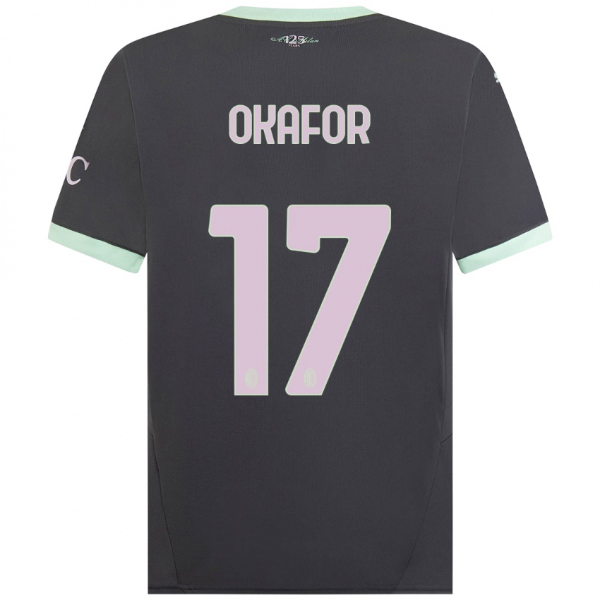 Niño Camiseta Noah Okafor #17 Gris Equipación Tercera 2024/25 La Camisa