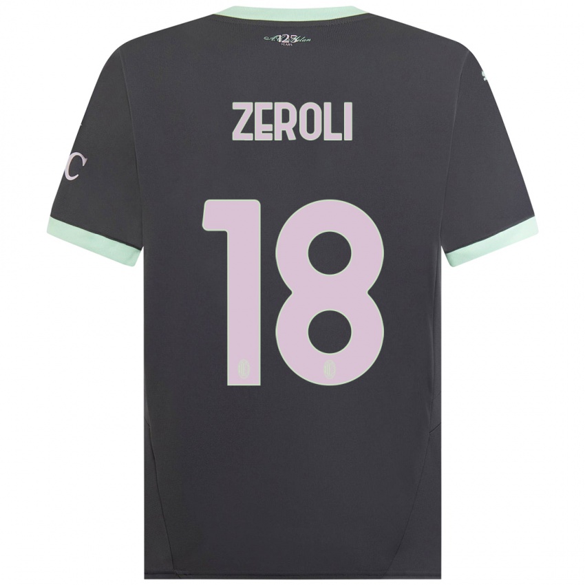 Niño Camiseta Kevin Zeroli #18 Gris Equipación Tercera 2024/25 La Camisa