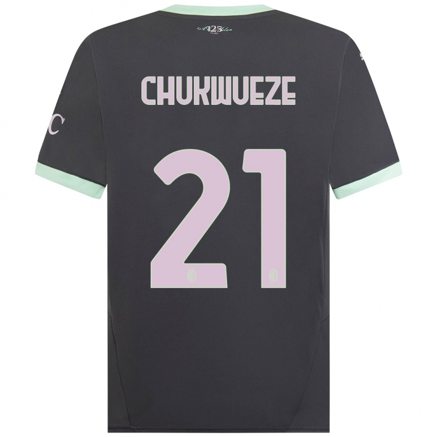 Niño Camiseta Samuel Chukwueze #21 Gris Equipación Tercera 2024/25 La Camisa