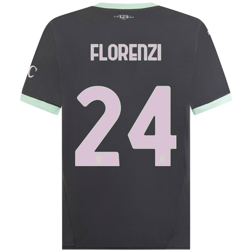 Niño Camiseta Alessandro Florenzi #24 Gris Equipación Tercera 2024/25 La Camisa