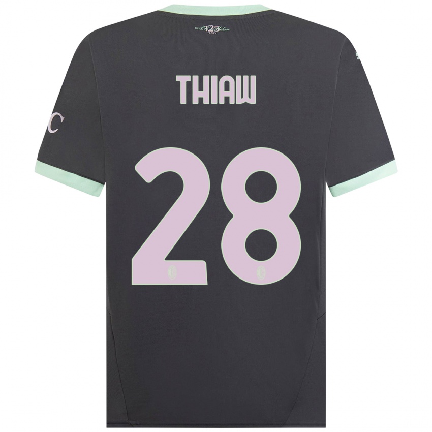 Niño Camiseta Malick Thiaw #28 Gris Equipación Tercera 2024/25 La Camisa