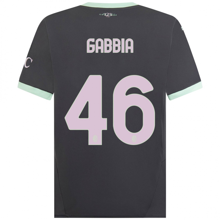 Niño Camiseta Matteo Gabbia #46 Gris Equipación Tercera 2024/25 La Camisa