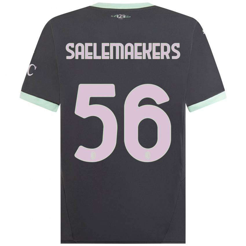 Niño Camiseta Alexis Saelemaekers #56 Gris Equipación Tercera 2024/25 La Camisa