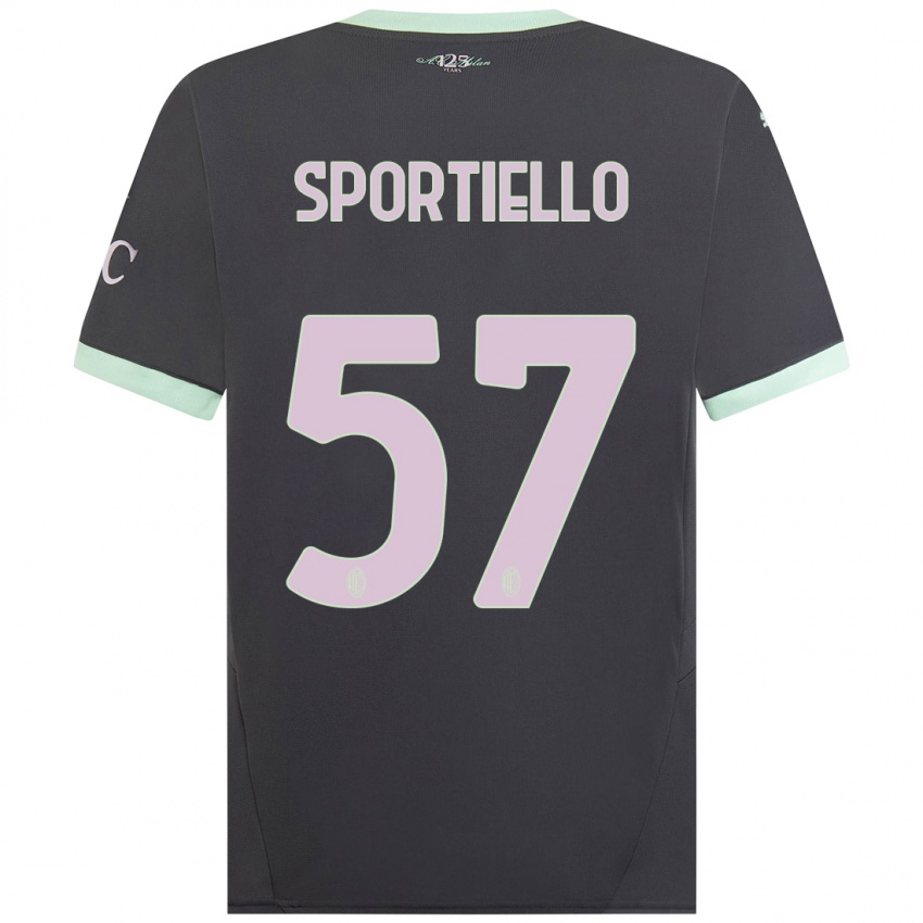 Niño Camiseta Marco Sportiello #57 Gris Equipación Tercera 2024/25 La Camisa