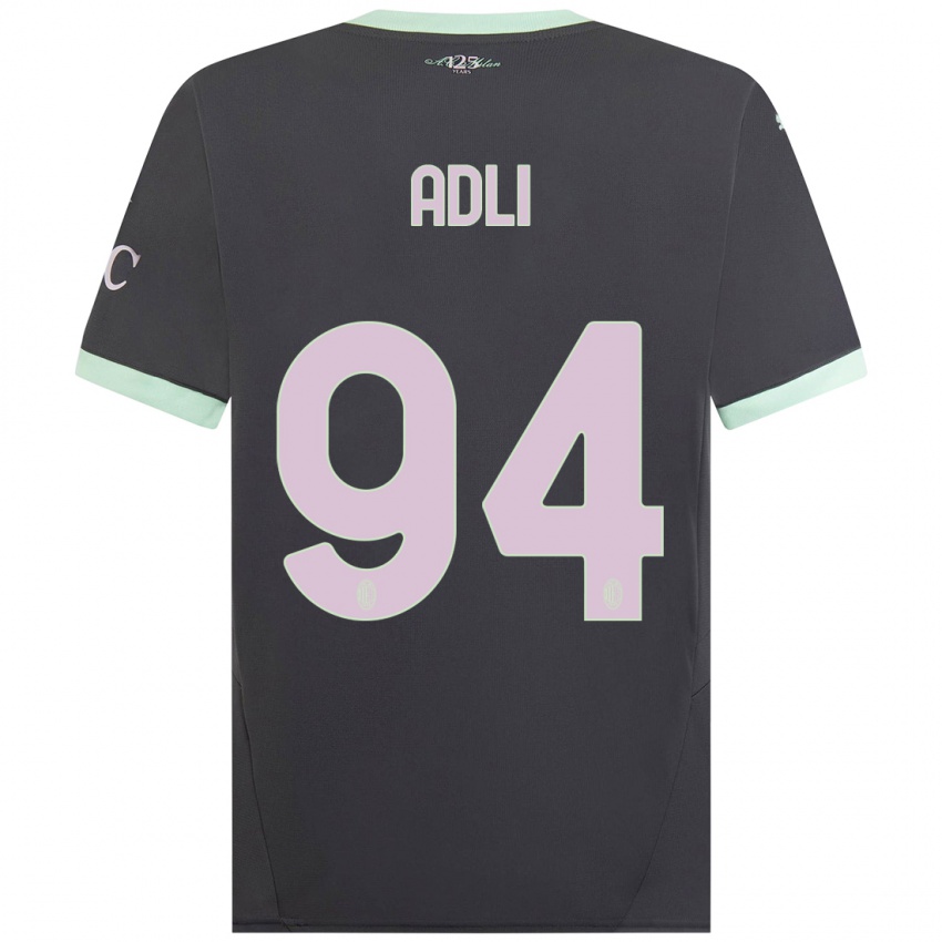 Niño Camiseta Yacine Adli #94 Gris Equipación Tercera 2024/25 La Camisa