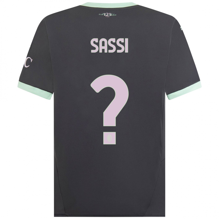 Niño Camiseta Simone Sassi #0 Gris Equipación Tercera 2024/25 La Camisa