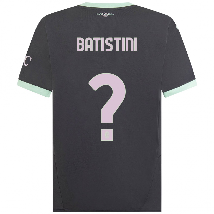 Niño Camiseta Simone Batistini #0 Gris Equipación Tercera 2024/25 La Camisa