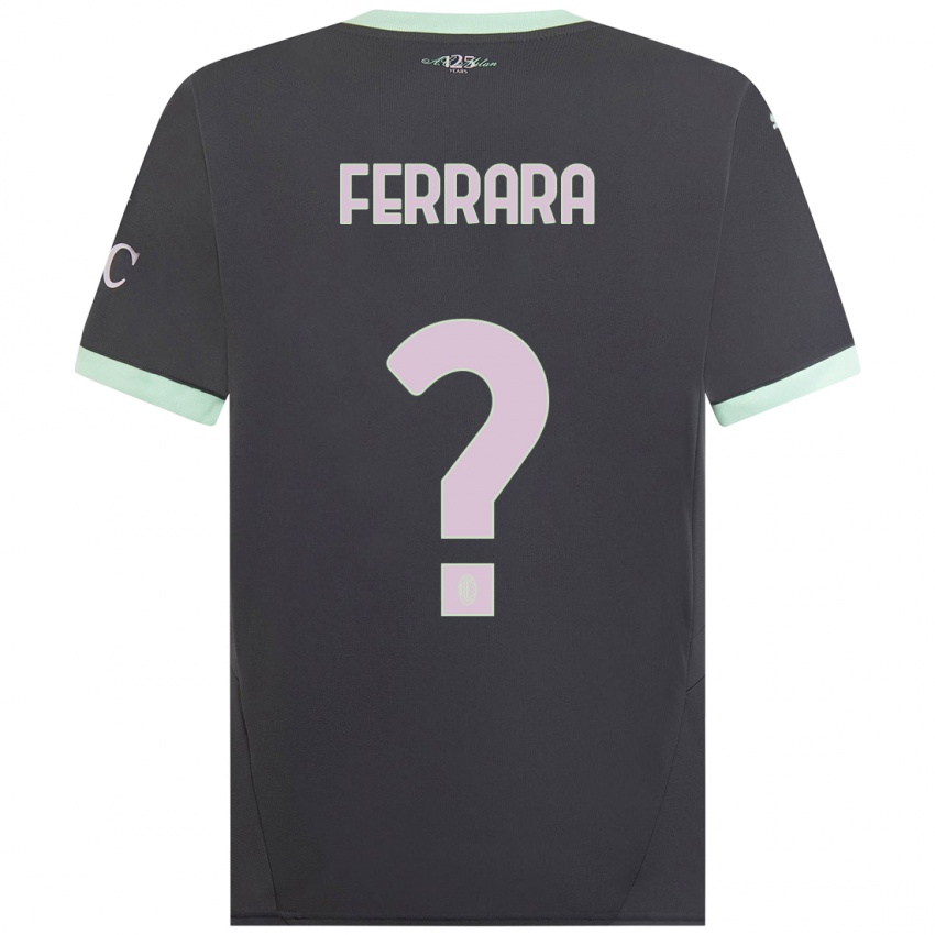 Niño Camiseta Francesco Ferrara #0 Gris Equipación Tercera 2024/25 La Camisa