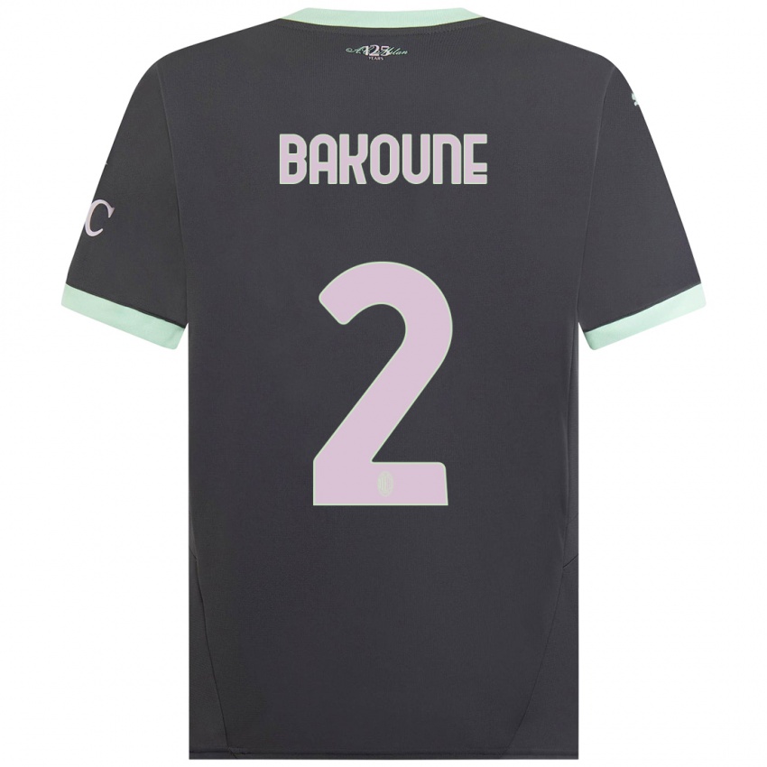 Niño Camiseta Adam Bakoune #2 Gris Equipación Tercera 2024/25 La Camisa