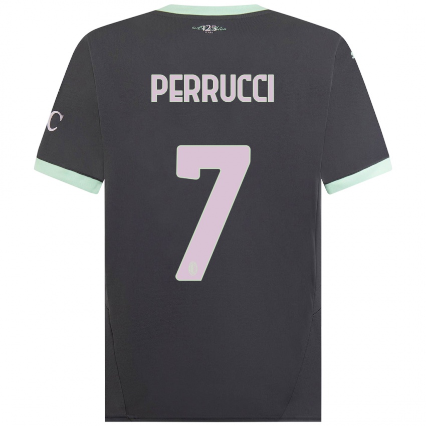 Niño Camiseta Vincenzo Perrucci #7 Gris Equipación Tercera 2024/25 La Camisa