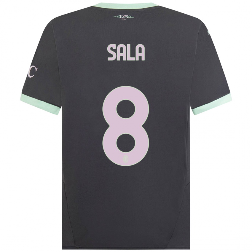 Niño Camiseta Emanuele Sala #8 Gris Equipación Tercera 2024/25 La Camisa