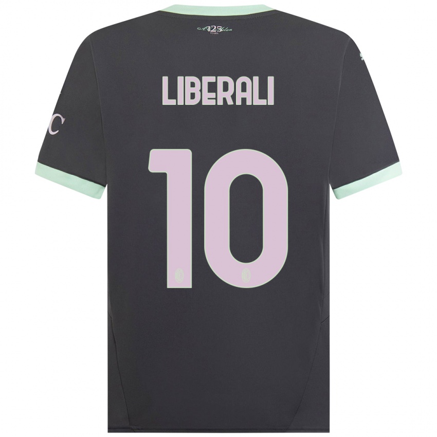 Niño Camiseta Mattia Liberali #10 Gris Equipación Tercera 2024/25 La Camisa