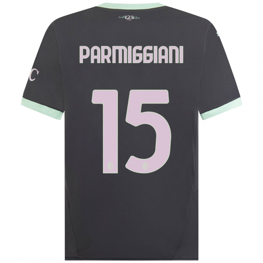 Niño Camiseta Pietro Parmiggiani #15 Gris Equipación Tercera 2024/25 La Camisa