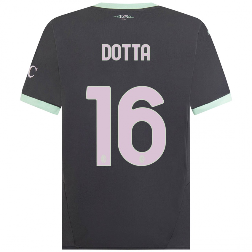 Niño Camiseta Cristiano Dotta #16 Gris Equipación Tercera 2024/25 La Camisa