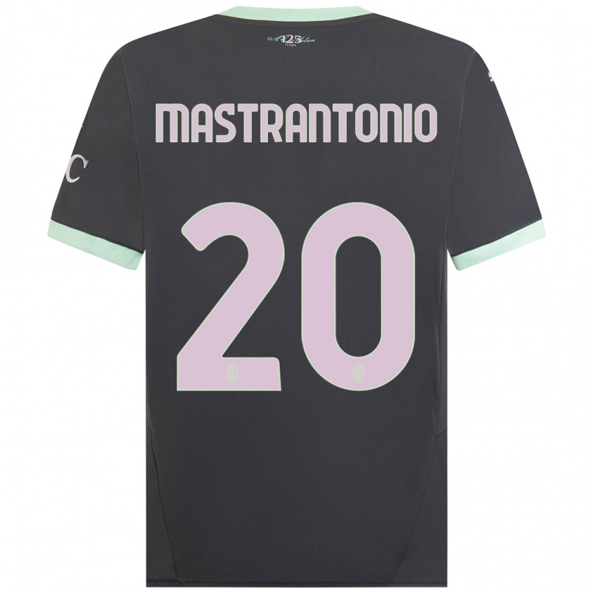 Niño Camiseta Davide Mastrantonio #20 Gris Equipación Tercera 2024/25 La Camisa