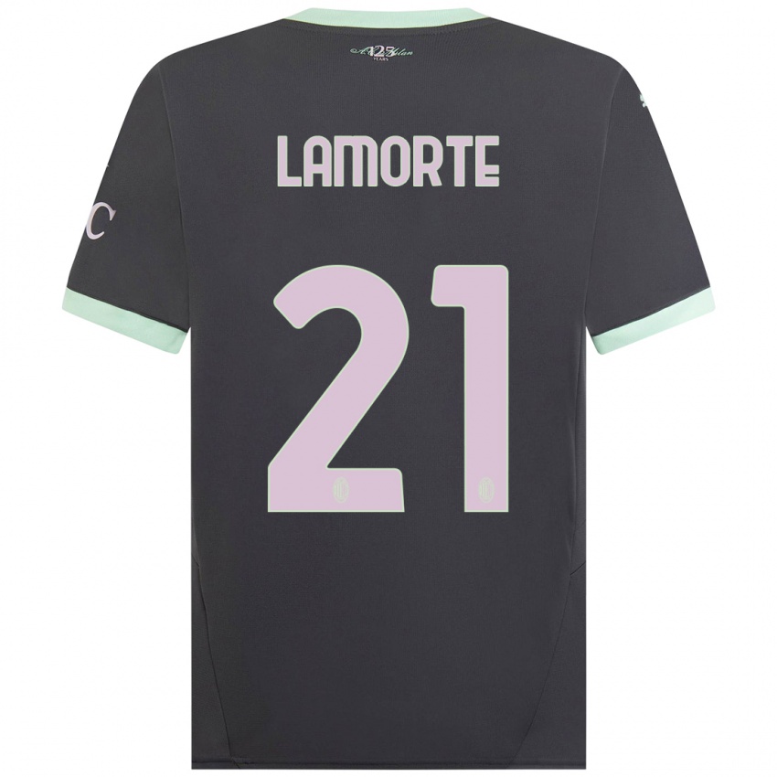 Niño Camiseta Alessandro Lamorte #21 Gris Equipación Tercera 2024/25 La Camisa