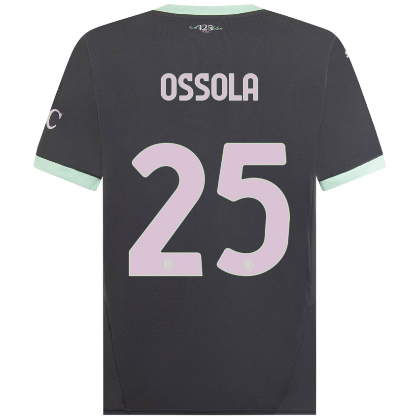 Niño Camiseta Lorenzo Ossola #25 Gris Equipación Tercera 2024/25 La Camisa