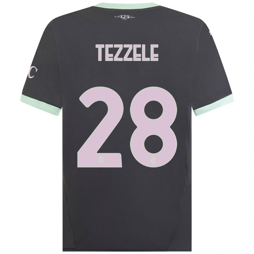 Niño Camiseta Matteo Tezzele #28 Gris Equipación Tercera 2024/25 La Camisa