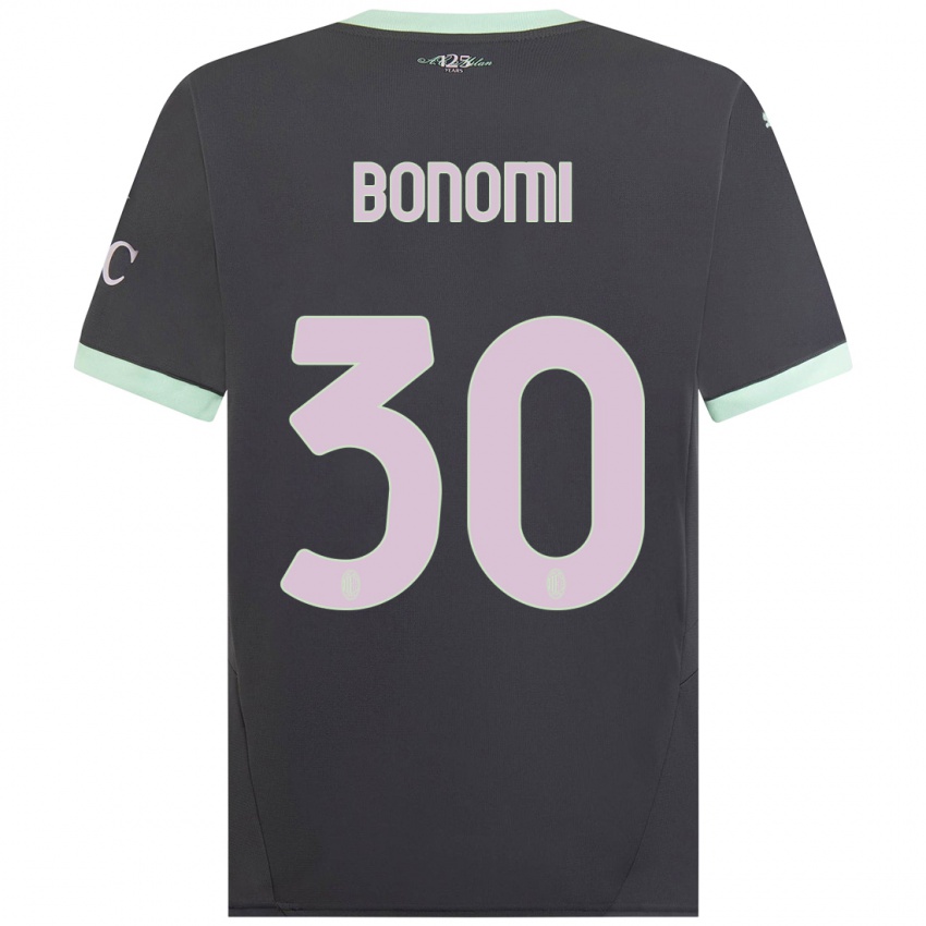 Niño Camiseta Alessandro Bonomi #30 Gris Equipación Tercera 2024/25 La Camisa