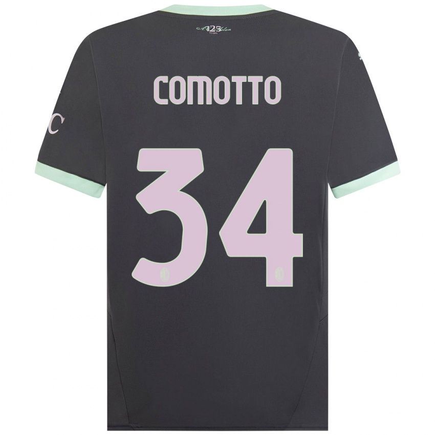 Niño Camiseta Christian Comotto #34 Gris Equipación Tercera 2024/25 La Camisa