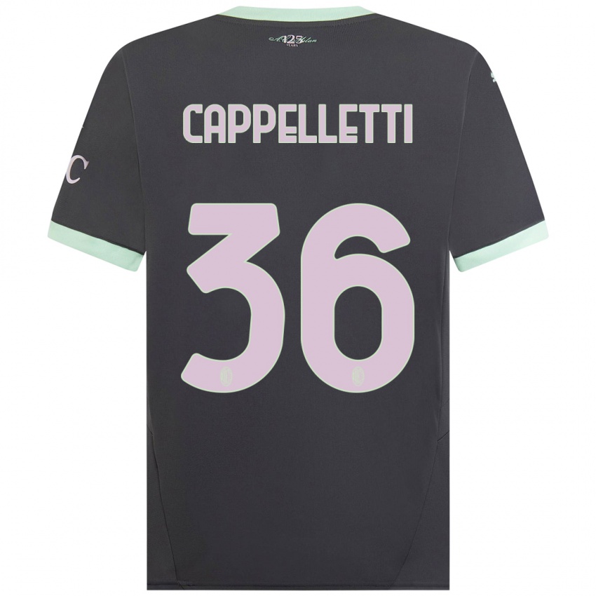 Niño Camiseta Mattia Cappelletti #36 Gris Equipación Tercera 2024/25 La Camisa