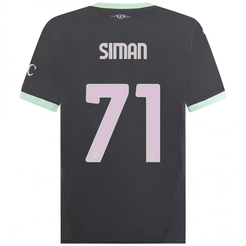 Niño Camiseta Alexandru Șiman #71 Gris Equipación Tercera 2024/25 La Camisa