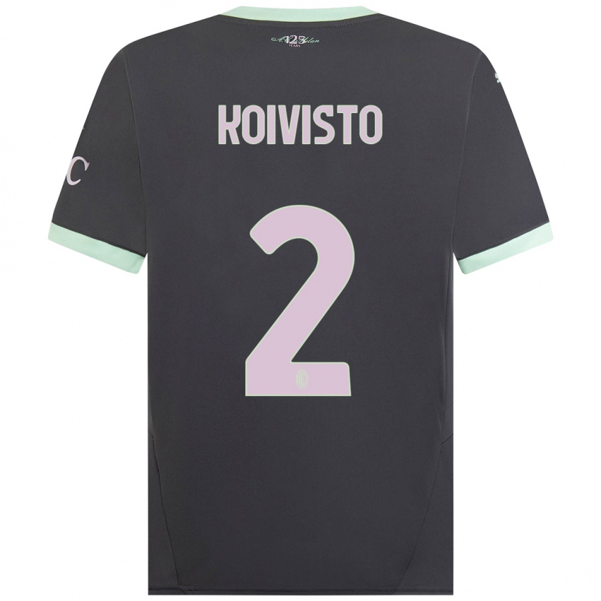 Niño Camiseta Emma Koivisto #2 Gris Equipación Tercera 2024/25 La Camisa