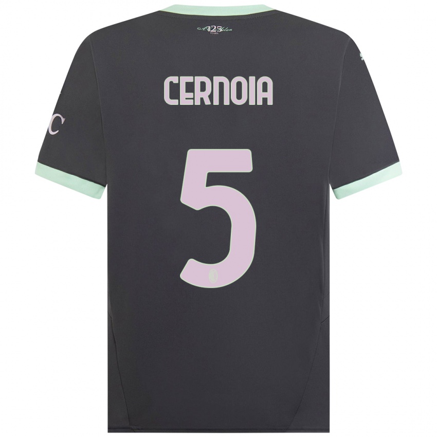 Niño Camiseta Valentina Cernoia #5 Gris Equipación Tercera 2024/25 La Camisa