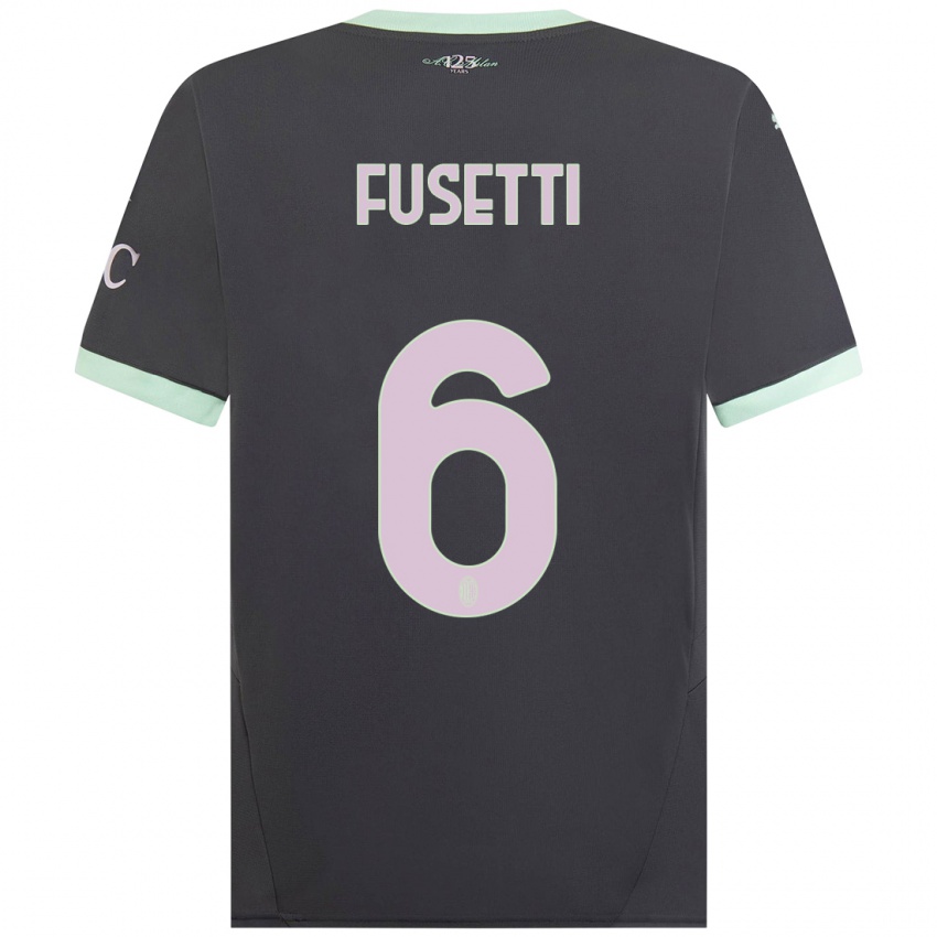 Niño Camiseta Laura Fusetti #6 Gris Equipación Tercera 2024/25 La Camisa