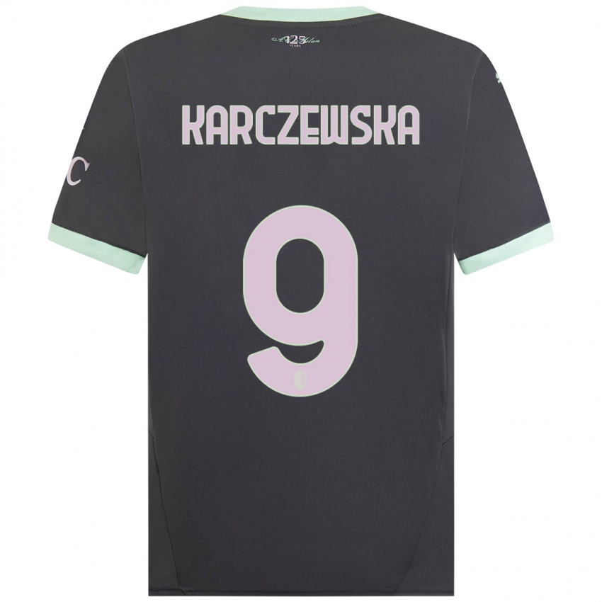 Niño Camiseta Nikola Karczewska #9 Gris Equipación Tercera 2024/25 La Camisa