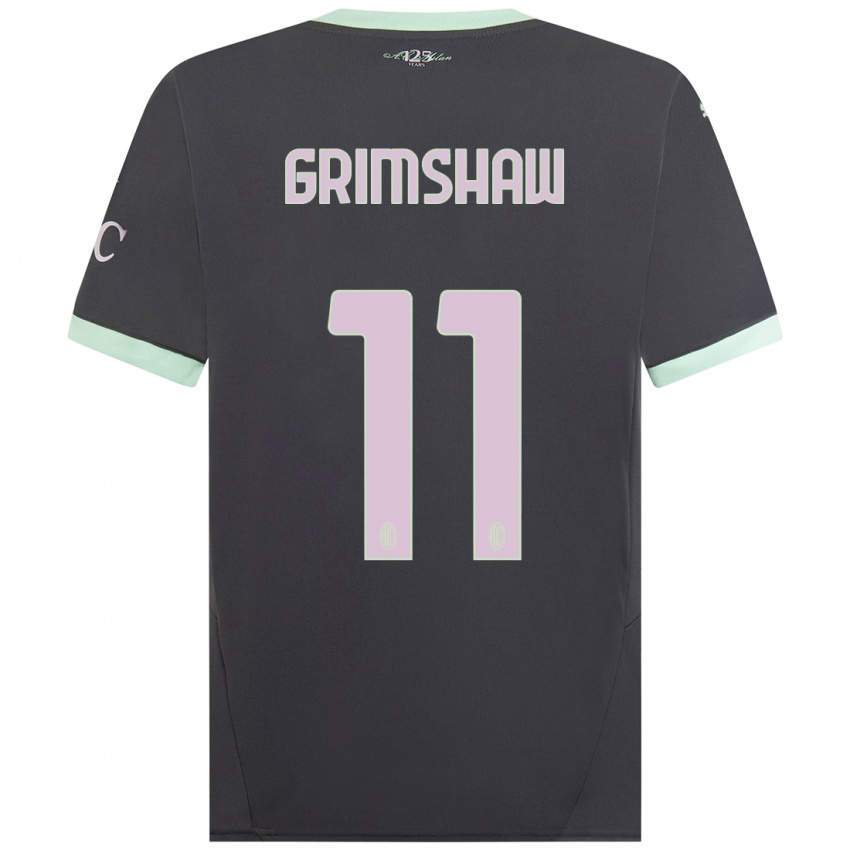 Niño Camiseta Christy Grimshaw #11 Gris Equipación Tercera 2024/25 La Camisa