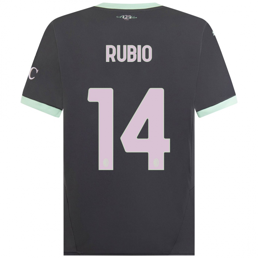 Niño Camiseta Silvia Rubio #14 Gris Equipación Tercera 2024/25 La Camisa