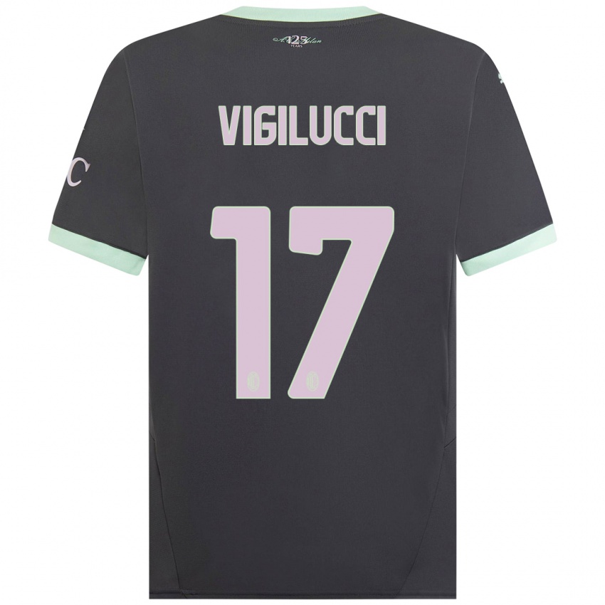 Niño Camiseta Valery Vigilucci #17 Gris Equipación Tercera 2024/25 La Camisa