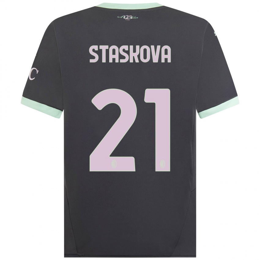 Niño Camiseta Andrea Stašková #21 Gris Equipación Tercera 2024/25 La Camisa