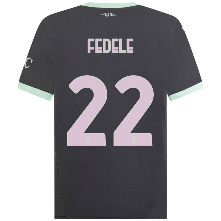 Niño Camiseta Noemi Fedele #22 Gris Equipación Tercera 2024/25 La Camisa