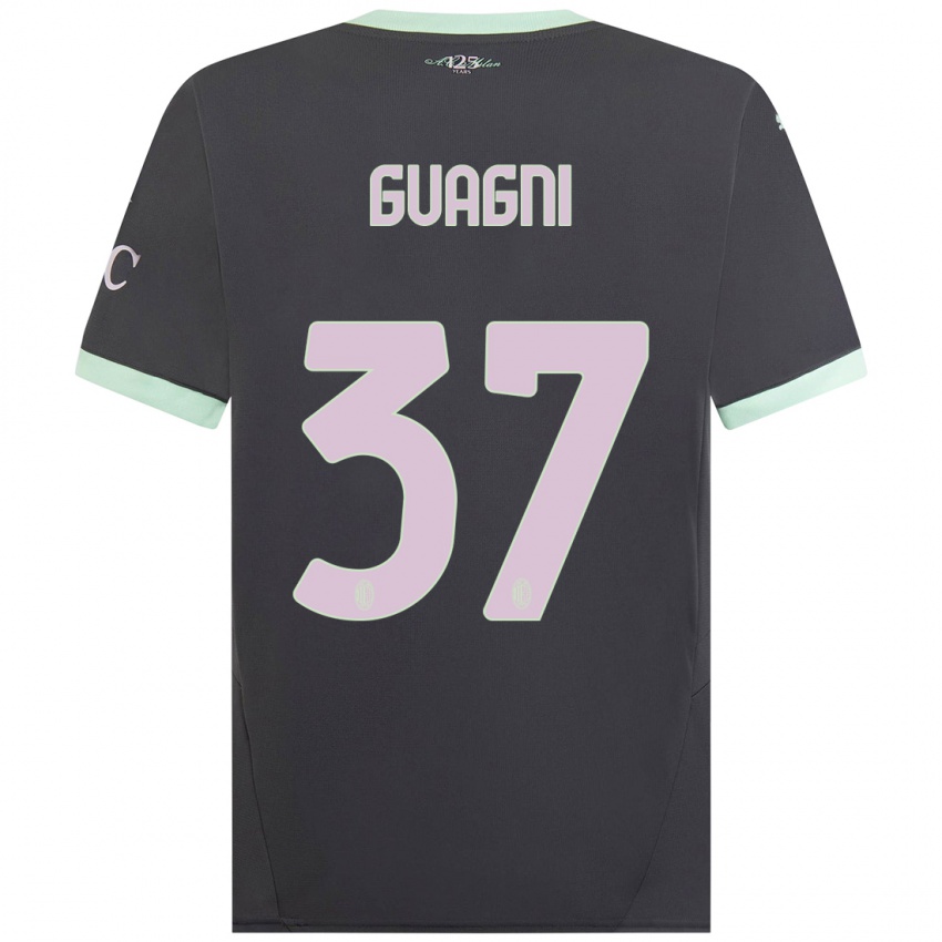 Niño Camiseta Alia Guagni #37 Gris Equipación Tercera 2024/25 La Camisa