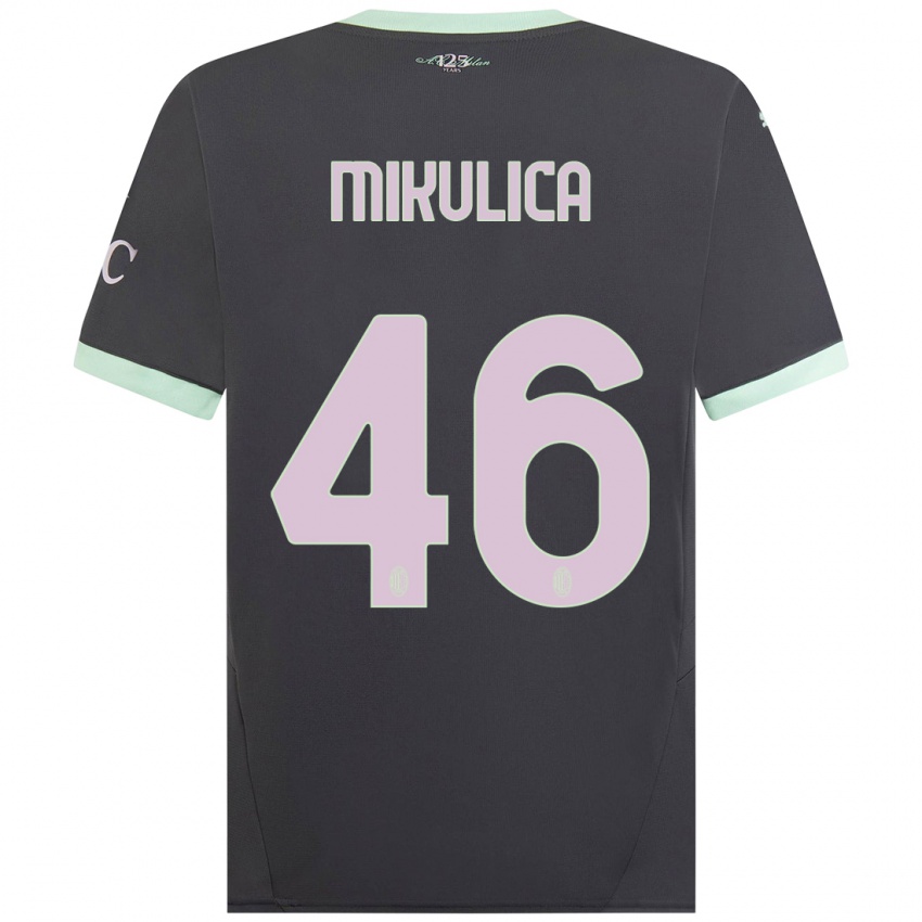 Niño Camiseta Petra Mikulica #46 Gris Equipación Tercera 2024/25 La Camisa