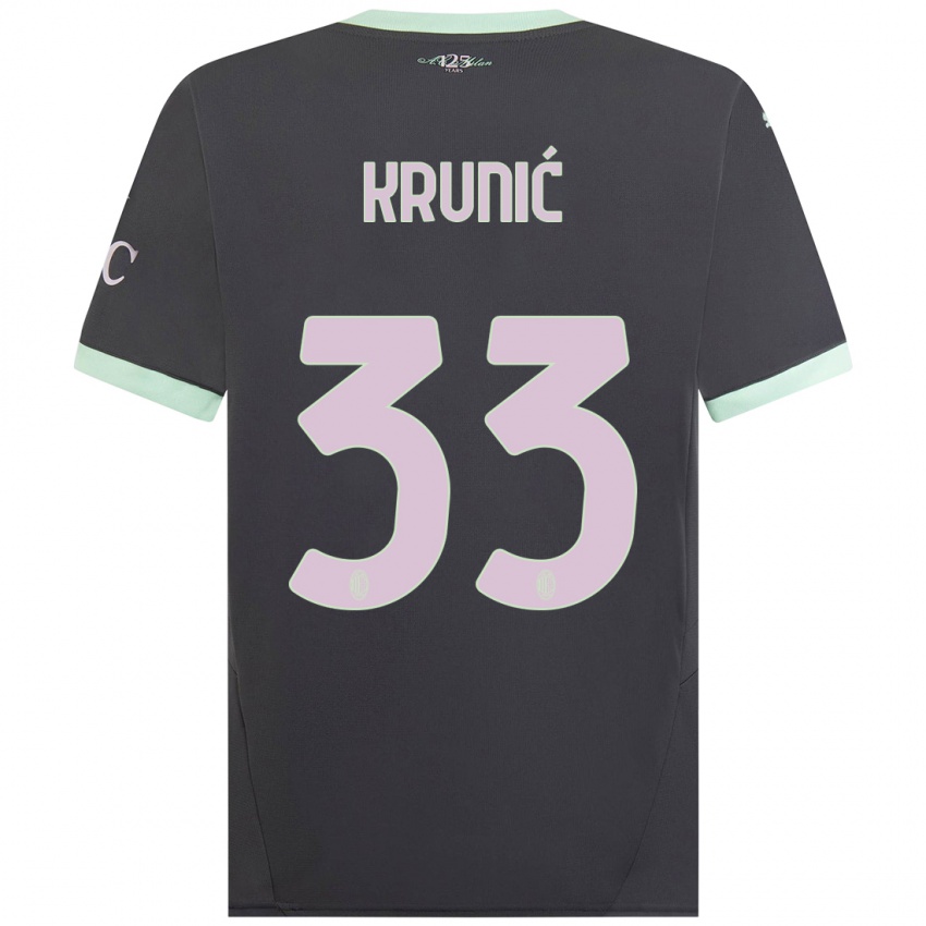 Niño Camiseta Rade Krunic #33 Gris Equipación Tercera 2024/25 La Camisa