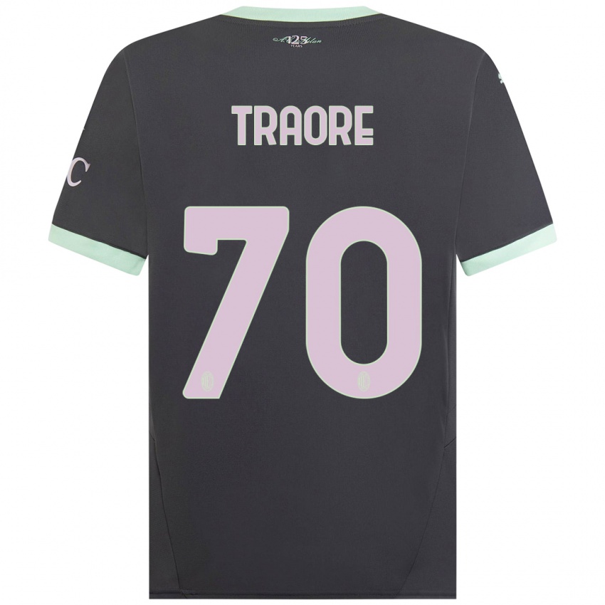 Niño Camiseta Chaka Traore #70 Gris Equipación Tercera 2024/25 La Camisa