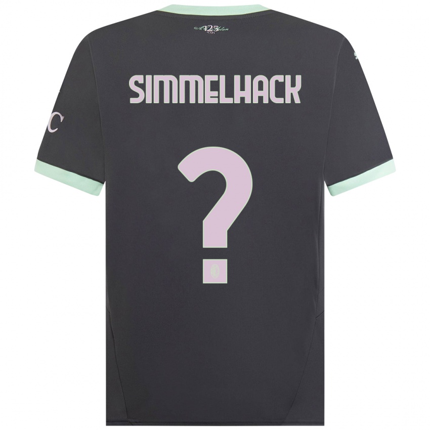 Niño Camiseta Alexander Simmelhack #0 Gris Equipación Tercera 2024/25 La Camisa