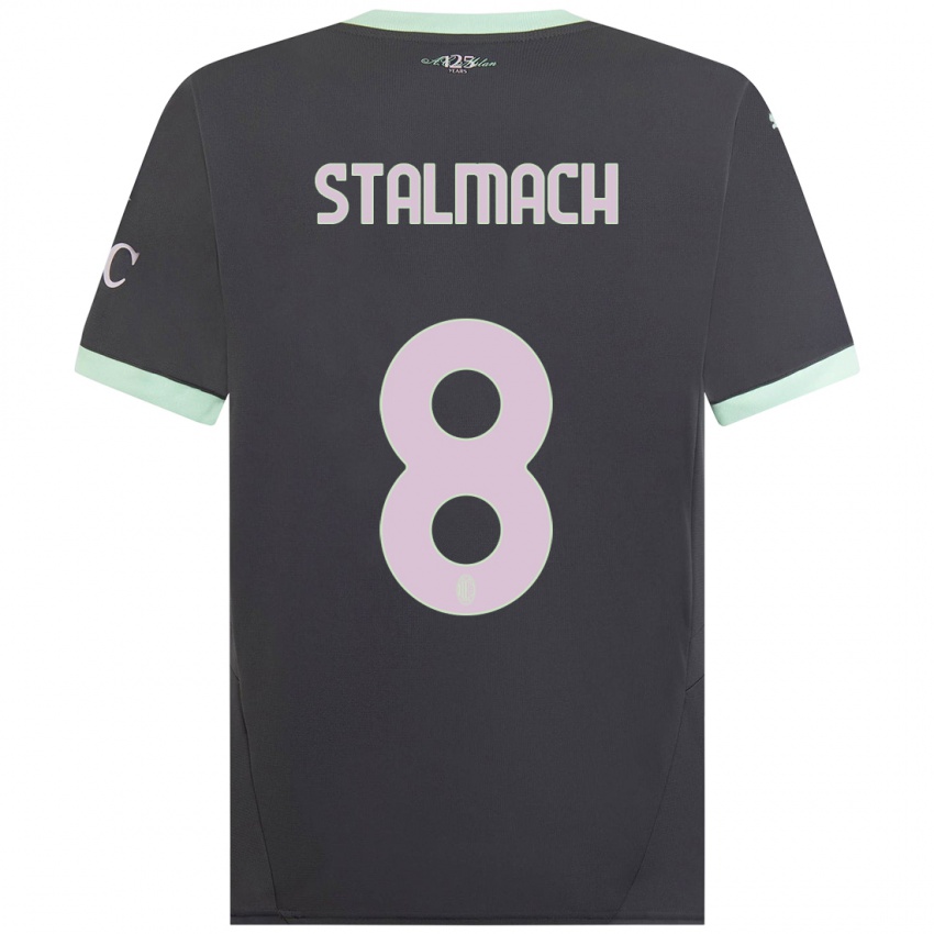 Niño Camiseta Dariusz Stalmach #8 Gris Equipación Tercera 2024/25 La Camisa