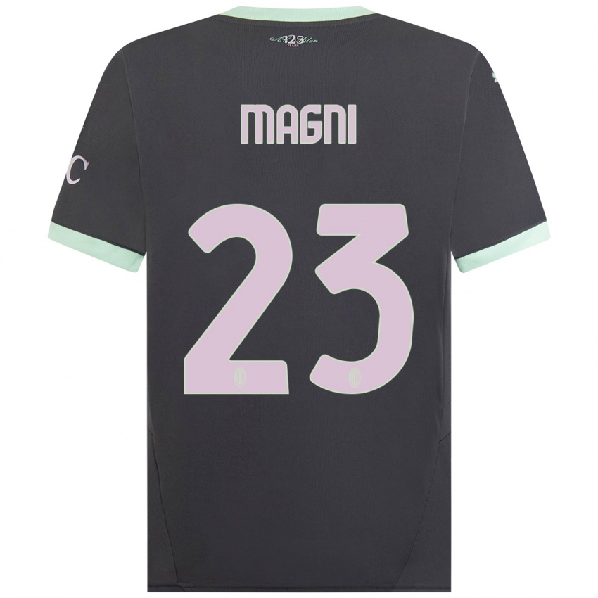 Niño Camiseta Vittorio Magni #23 Gris Equipación Tercera 2024/25 La Camisa