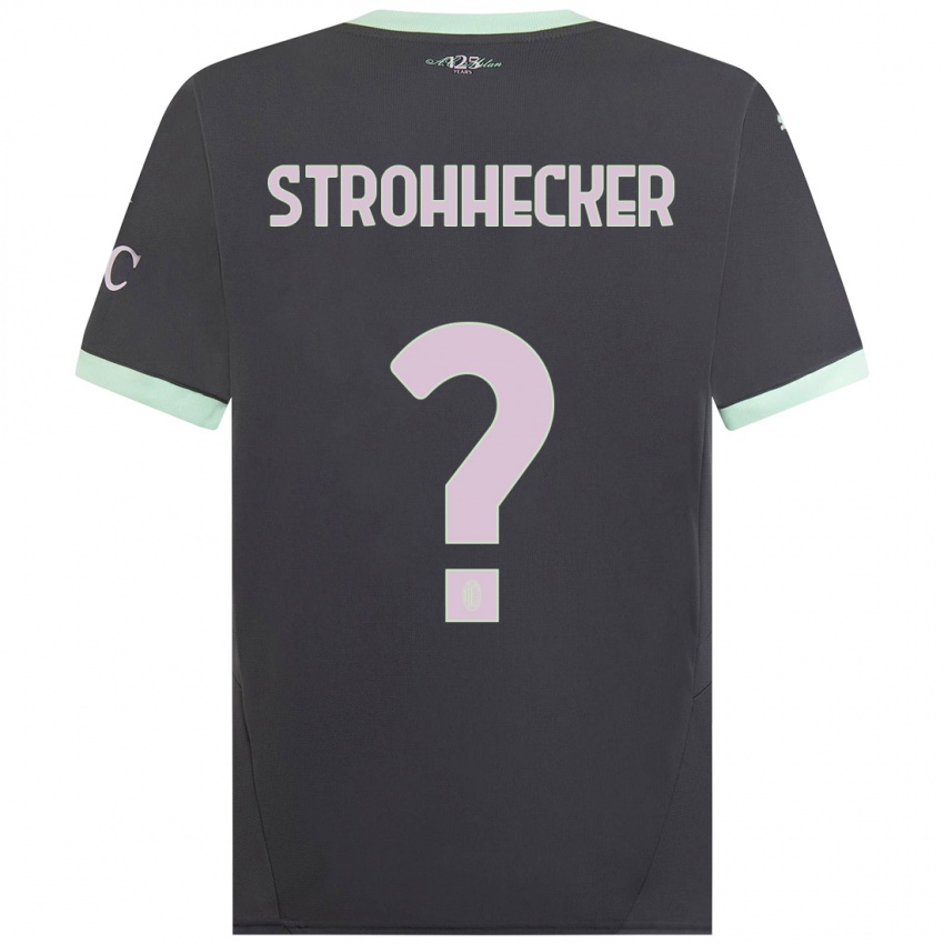 Niño Camiseta Riccardo Strohhecker #0 Gris Equipación Tercera 2024/25 La Camisa