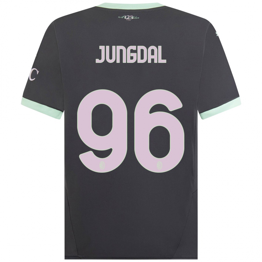 Niño Camiseta Andreas Jungdal #96 Gris Equipación Tercera 2024/25 La Camisa