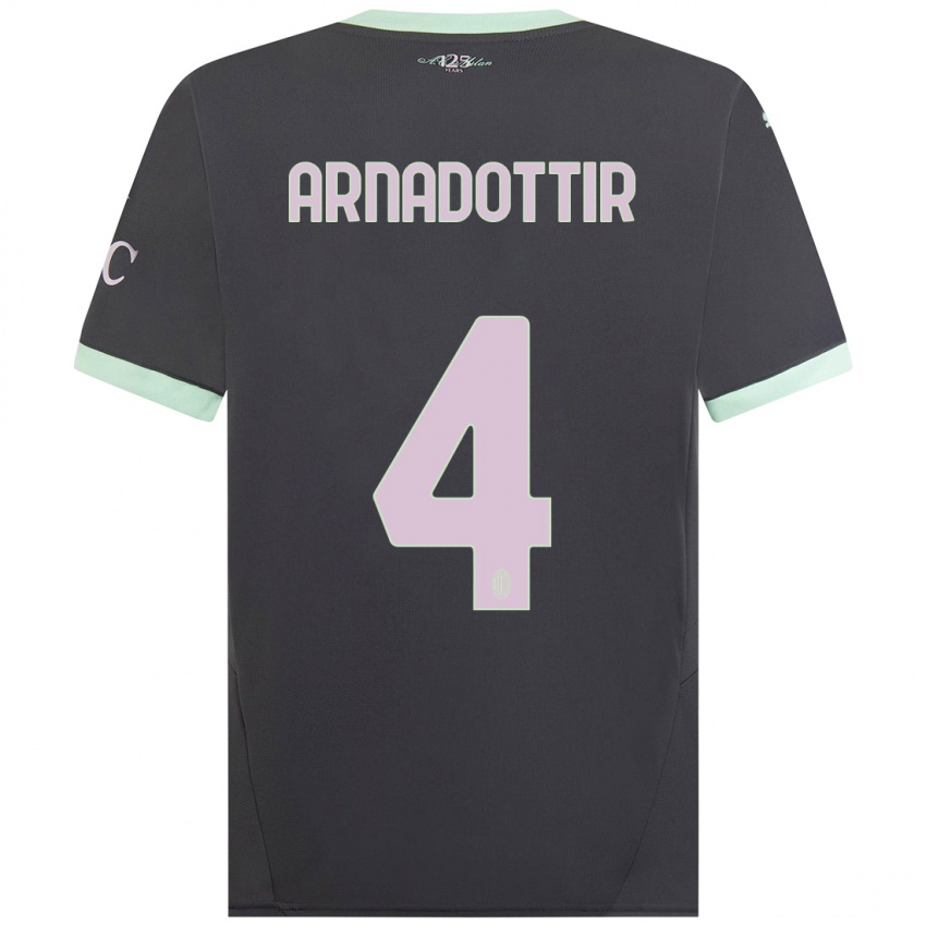 Niño Camiseta Guony Arnadottir #4 Gris Equipación Tercera 2024/25 La Camisa