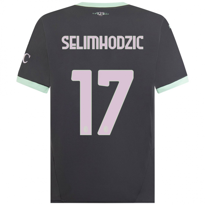 Niño Camiseta Noa Selimhodzic #17 Gris Equipación Tercera 2024/25 La Camisa