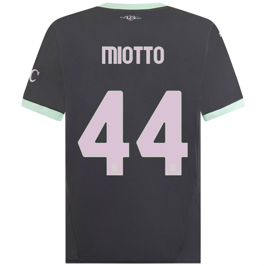 Niño Camiseta Giorgia Miotto #44 Gris Equipación Tercera 2024/25 La Camisa