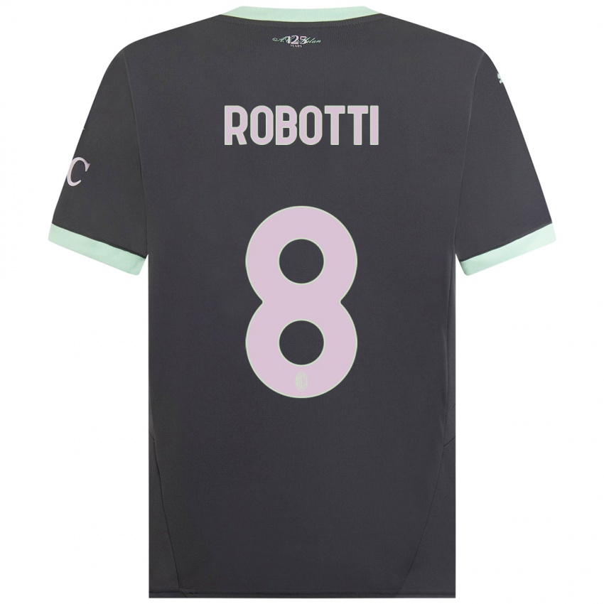 Niño Camiseta Giovanni Robotti #8 Gris Equipación Tercera 2024/25 La Camisa