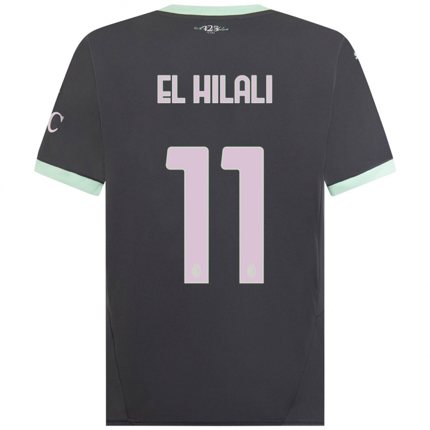 Niño Camiseta Youns El Hilali #11 Gris Equipación Tercera 2024/25 La Camisa