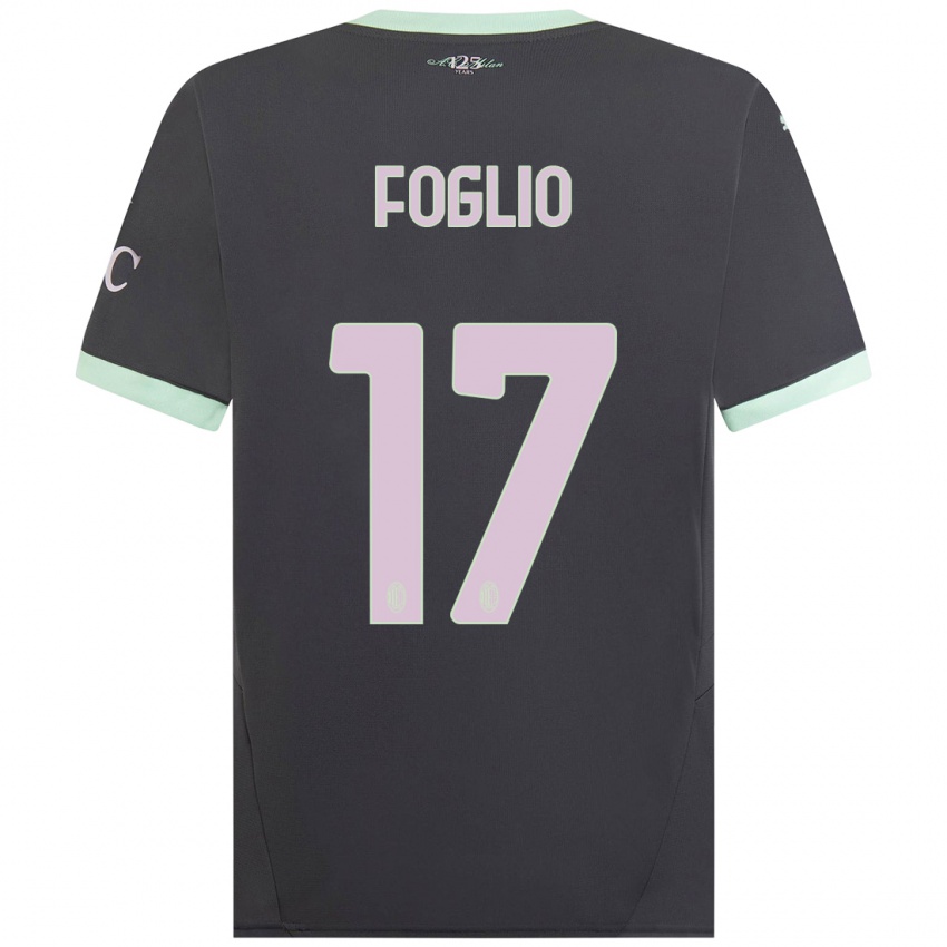 Niño Camiseta Christian Foglio #17 Gris Equipación Tercera 2024/25 La Camisa